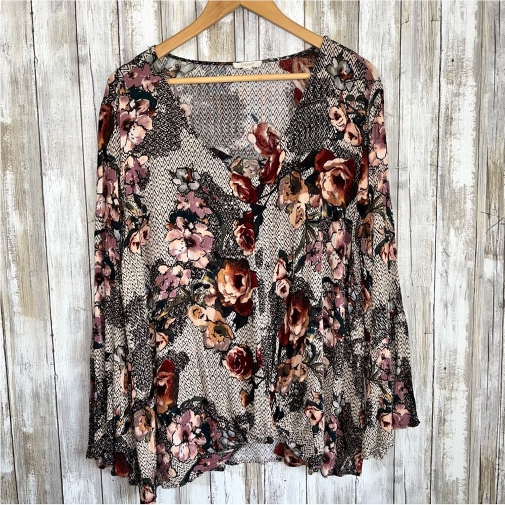 Oddy Floral Mixed Print Boho Blouse